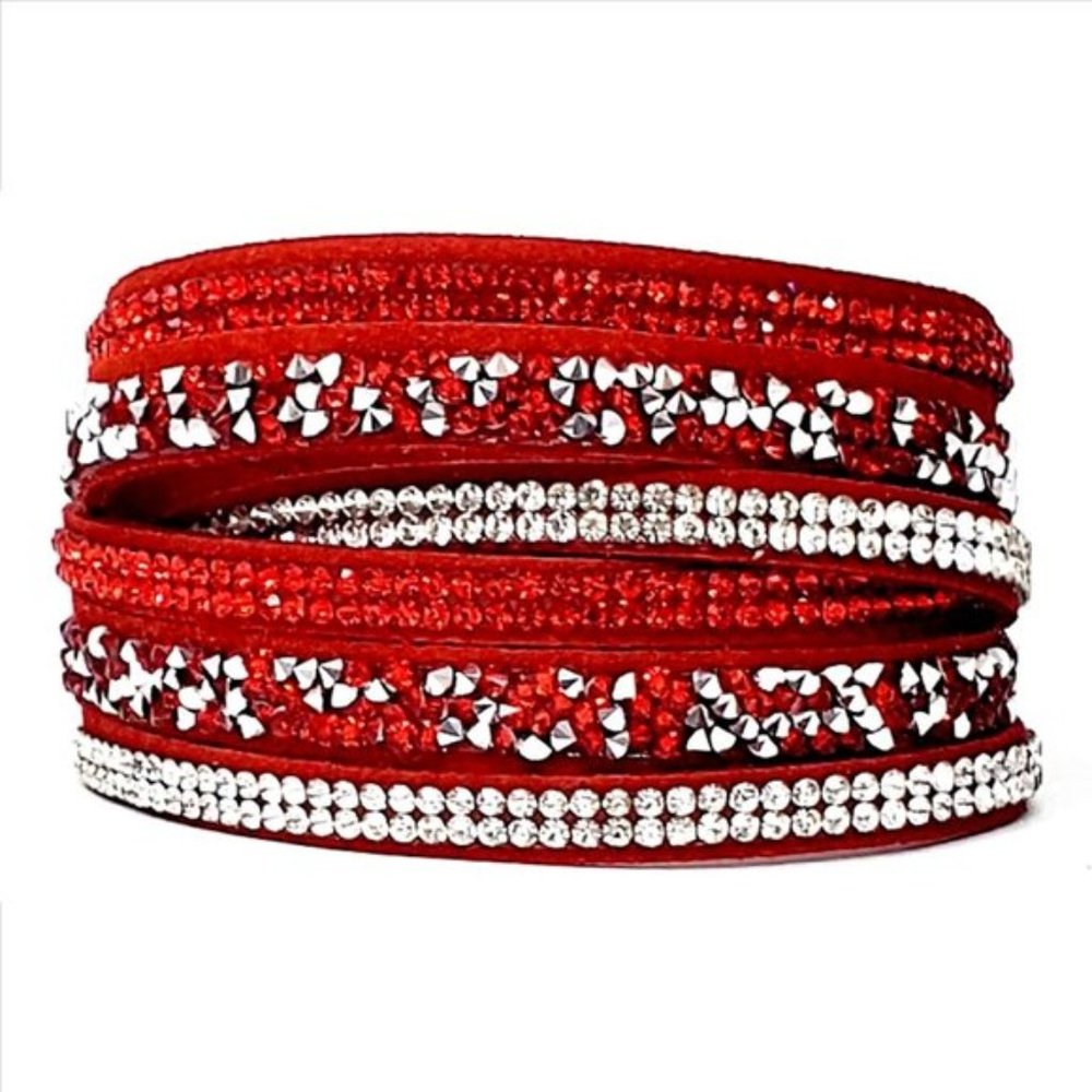 Rhinestone Wrap and Snap Bracelets